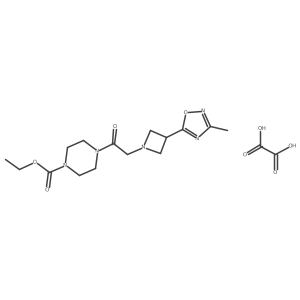 Ethyl 4-(2-(3-(3-methyl-1,2,4-oxadiazol-5-yl)azetidin-1-yl)acetyl)piperazine-1-carboxylate oxalate结构式