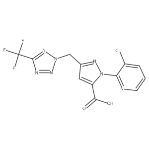 1-(3-chloropyridin-2-yl)-3-{[5-(trifluoromethyl)-2H-tetrazol-2-yl]methyl}-1H-pyrazole-5-carboxylic acid结构式