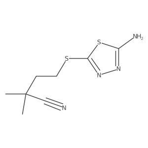 4-[(5-amino-1,3,4-thiadiazol-2-yl)sulfanyl]-2,2-dimethyl-butanenitrile Structure