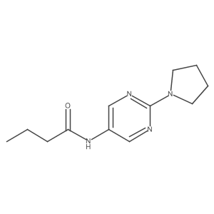N-(2-(pyrrolidin-1-yl)pyrimidin-5-yl)butyramide结构式