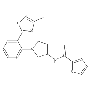 N-{1-[3-(3-methyl-1,2,4-oxadiazol-5-yl)pyridin-2-yl]pyrrolidin-3-yl}-2-furamide结构式