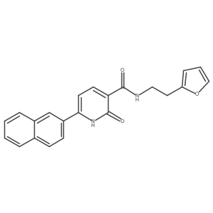 3-Pyridinecarboxamide, N-[2-(2-furanyl)ethyl]-1,2-dihydro-6-(2-naphthalenyl)-2-oxo-结构式