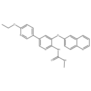 1-(6'-Ethoxy-5-(quinolin-6-yloxy)-[3,3'-bipyridin]-6-yl)-3-methylurea结构式