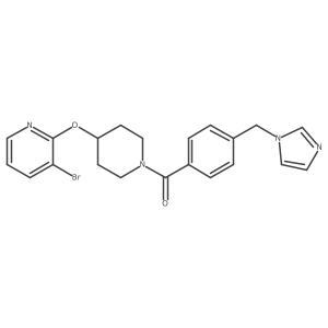 (4-((1H-imidazol-1-yl)methyl)phenyl)(4-((3-bromopyridin-2-yl)oxy)piperidin-1-yl)methanone结构式
