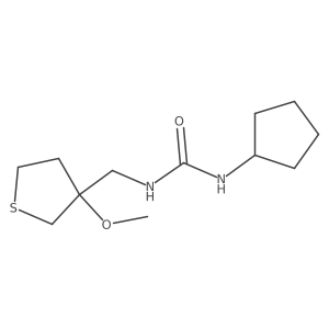 1-Cyclopentyl-3-((3-methoxytetrahydrothiophen-3-yl)methyl)urea结构式