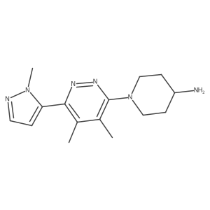1-[4,5-Dimethyl-6-(2-methylpyrazol-3-yl)pyridazin-3-yl]piperidin-4-amine结构式