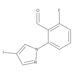 2-Fluoro-6-(4-iodo-1H-pyrazol-1-yl)benzaldehyde结构式