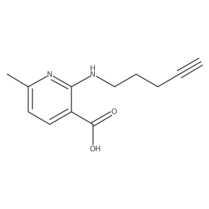6-Methyl-2-[(pent-4-yn-1-yl)amino]pyridine-3-carboxylic acid结构式