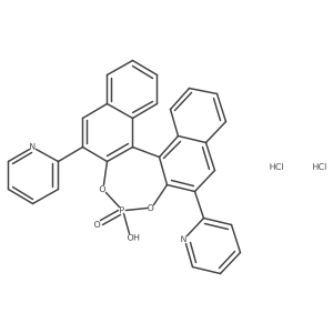 (R)-3,3'-Di(pyridin-2-yl)-1,1'-binapthyl-2,2'-diyl hydrogenphosphate dihydrochloride Structure