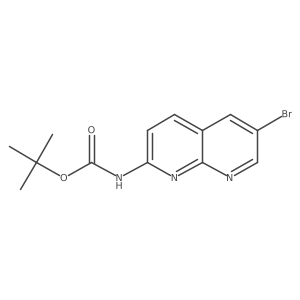 tert-butyl N-(6-bromo-1,8-naphthyridin-2-yl)carbamate结构式