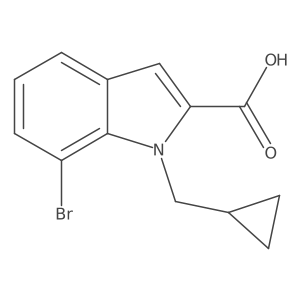 7-Bromo-1-(cyclopropylmethyl)-1H-indole-2-carboxylic acid结构式