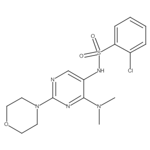 2-chloro-N-(4-(dimethylamino)-2-morpholinopyrimidin-5-yl)benzenesulfonamide Structure