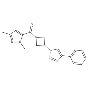 (1,3-dimethyl-1H-pyrazol-5-yl)(3-(4-phenyl-1H-1,2,3-triazol-1-yl)azetidin-1-yl)methanone结构式