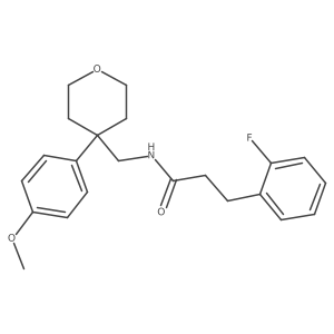 3-(2-fluorophenyl)-N-((4-(4-methoxyphenyl)tetrahydro-2H-pyran-4-yl)methyl)propanamide结构式