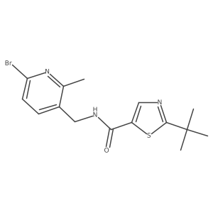 N-((6-bromo-2-methylpyridin-3-yl)methyl)-2-(tert-butyl)thiazole-5-carboxamide结构式