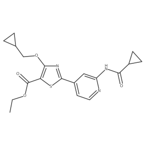 Ethyl 2-(2-(cyclopropanecarboxamido)pyridin-4-yl)-4-(cyclopropylmethoxy)thiazole-5-carboxylate Structure