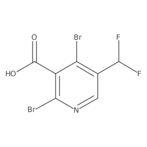 2,4-Dibromo-5-(difluoromethyl)nicotinic acid Structure