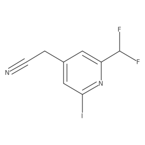 2-(2-(Difluoromethyl)-6-iodopyridin-4-yl)acetonitrile Structure