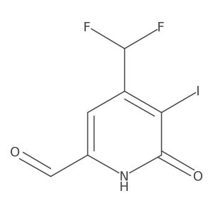 4-(Difluoromethyl)-6-hydroxy-5-iodopicolinaldehyde结构式