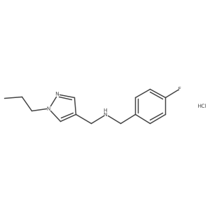 1-(4-fluorophenyl)-N-[(1-propyl-1H-pyrazol-4-yl)methyl]methanamine结构式