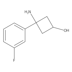 3-Amino-3-(3-fluorophenyl)cyclobutan-1-ol结构式