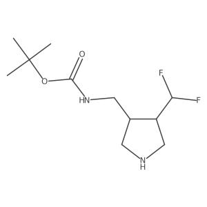 tert-butyl N-{[4-(difluoromethyl)pyrrolidin-3-yl]methyl}carbamate结构式