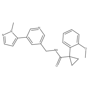 1-(2-methoxyphenyl)-N-((5-(1-methyl-1H-pyrazol-5-yl)pyridin-3-yl)methyl)cyclopropanecarboxamide结构式