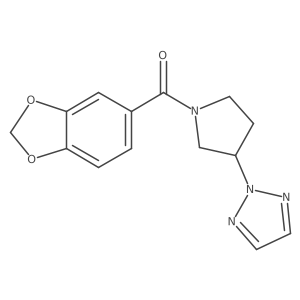 (3-(2H-1,2,3-triazol-2-yl)pyrrolidin-1-yl)(benzo[d][1,3]dioxol-5-yl)methanone结构式