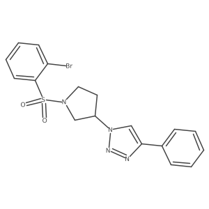 1-(1-((2-bromophenyl)sulfonyl)pyrrolidin-3-yl)-4-phenyl-1H-1,2,3-triazole结构式