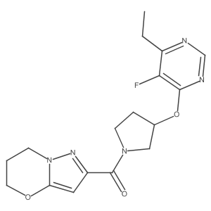 (6,7-dihydro-5H-pyrazolo[5,1-b][1,3]oxazin-2-yl)(3-((6-ethyl-5-fluoropyrimidin-4-yl)oxy)pyrrolidin-1-yl)methanone Structure