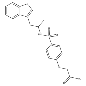 2-(4-{[1-(1-Benzothiophen-3-yl)propan-2-yl]sulfamoyl}phenoxy)acetamide结构式