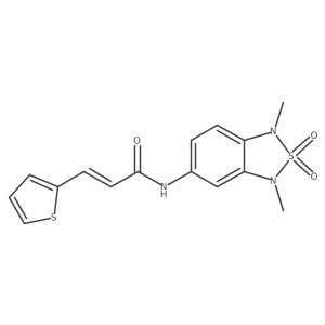 (E)-N-(1,3-dimethyl-2,2-dioxido-1,3-dihydrobenzo[c][1,2,5]thiadiazol-5-yl)-3-(thiophen-2-yl)acrylamide结构式