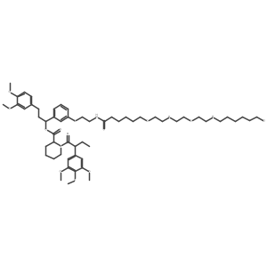 (R)-1-(3-((25-Chloro-4-oxo-10,13,16,19-tetraoxa-3-azapentacosyl)oxy)phenyl)-3-(3,4-dimethoxyphenyl)propyl (S)-1-((S)-2-(3,4,5-trimethoxyphenyl)butanoyl)piperidine-2-carboxylate结构式