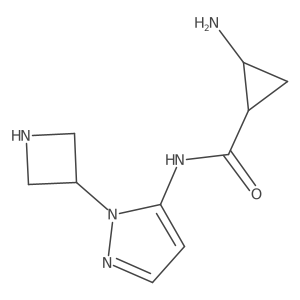 2-amino-N-[1-(azetidin-3-yl)-1H-pyrazol-5-yl]cyclopropane-1-carboxamide结构式