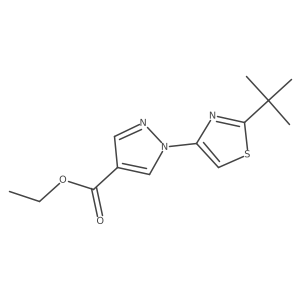 ethyl 1-(2-tert-butyl-1,3-thiazol-4-yl)-1H-pyrazole-4-carboxylate Structure