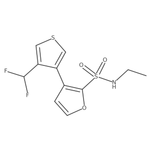 3-[4-(difluoromethyl)thiophen-3-yl]-N-ethylfuran-2-sulfonamide结构式