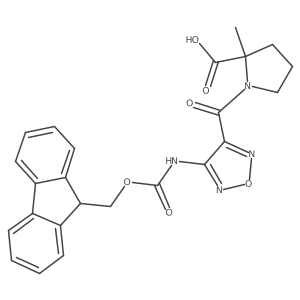 (2R)-1-[4-({[(9H-fluoren-9-yl)methoxy]carbonyl}amino)-1,2,5-oxadiazole-3-carbonyl]-2-methylpyrrolidine-2-carboxylic acid Structure