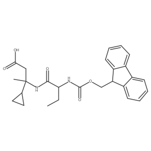 3-cyclopropyl-3-[(2R)-2-({[(9H-fluoren-9-yl)methoxy]carbonyl}amino)butanamido]butanoic acid结构式
