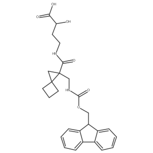 (2S)-4-({1-[({[(9H-fluoren-9-yl)methoxy]carbonyl}amino)methyl]spiro[2.3]hexan-1-yl}formamido)-2-hydroxybutanoic acid结构式