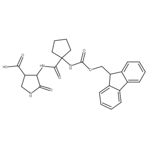 4-[1-({[(9H-fluoren-9-yl)methoxy]carbonyl}amino)cyclopentaneamido]-5-oxopyrrolidine-3-carboxylic acid Structure