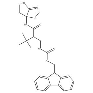 2-ethyl-2-{2-[({[(9H-fluoren-9-yl)methoxy]carbonyl}amino)methyl]-3,3,3-trifluoropropanamido}butanoic acid结构式