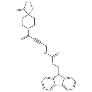 1-[4-({[(9H-fluoren-9-yl)methoxy]carbonyl}amino)but-2-ynoyl]-4-methoxypiperidine-4-carboxylic acid结构式