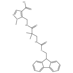 5-{[3-({[(9H-fluoren-9-yl)methoxy]carbonyl}amino)-2,2-dimethylpropanamido]methyl}-1-methyl-1H-pyrazole-4-carboxylic acid Structure