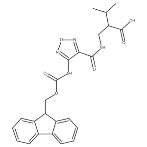 2-({[4-({[(9H-fluoren-9-yl)methoxy]carbonyl}amino)-1,2,5-oxadiazol-3-yl]formamido}methyl)-3-methylbutanoic acid Structure