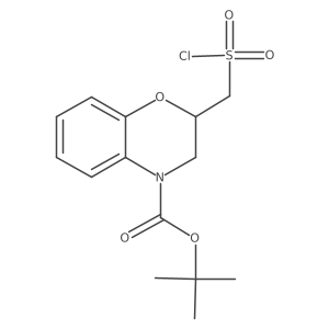 tert-butyl 2-[(chlorosulfonyl)methyl]-3,4-dihydro-2H-1,4-benzoxazine-4-carboxylate Structure
