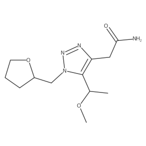 2-[5-(1-methoxyethyl)-1-(oxolan-2-ylmethyl)-1H-1,2,3-triazol-4-yl]acetamide结构式