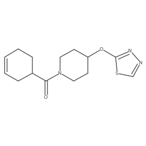 1-(Cyclohex-3-ene-1-carbonyl)-4-(1,3,4-thiadiazol-2-yloxy)piperidine结构式