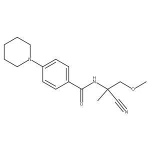 N-(2-Cyano-1-methoxypropan-2-yl)-4-piperidin-1-ylbenzamide Structure