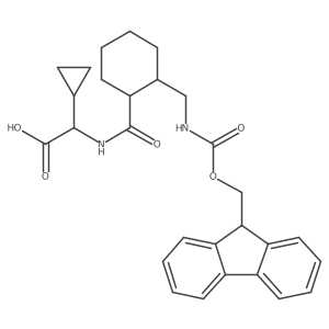 rac-2-cyclopropyl-2-{[(1R,2S)-2-[({[(9H-fluoren-9-yl)methoxy]carbonyl}amino)methyl]cyclohexyl]formamido}acetic acid Structure