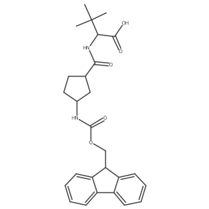 rac-2-{[(1R,3S)-3-({[(9H-fluoren-9-yl)methoxy]carbonyl}amino)cyclopentyl]formamido}-3,3-dimethylbutanoic acid Structure